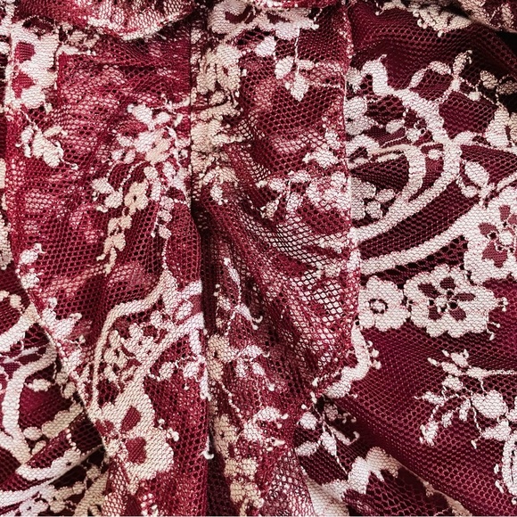 Wayf Red Plunge Neck Maxi Dress with Flutter Sleeves - Picture 14 of 15